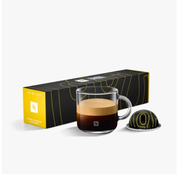 Nespresso I Samra Origins Vertuo坦桑尼亚款，双份浓缩咖啡，浅度烘焙，咖啡胶囊装，可冲泡2.7液盎司的咖啡。