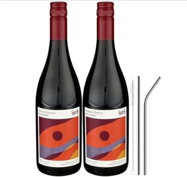 Na Wine Red Blend无酒精红葡萄混酿葡萄酒，750毫升装，2瓶装