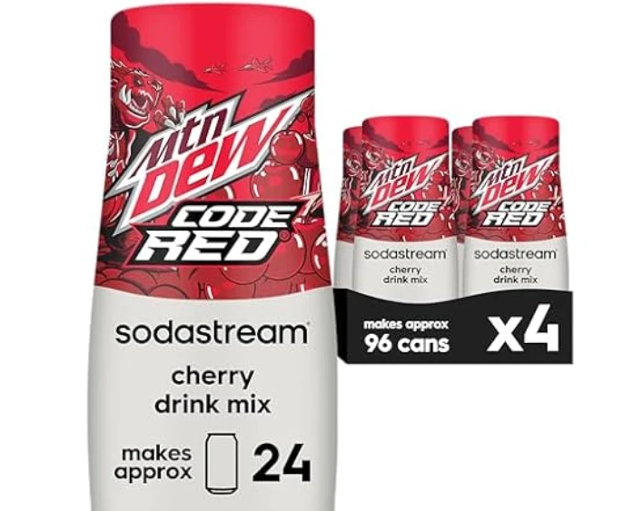 SodaStream 4包装MTN Dew Code Red饮料混合粉